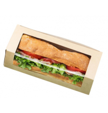 Упаковка для бутерброда BAGUETTE BOX 260х80х60мм (25/250)