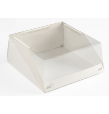 Коробка для торта 225*225*110мм белая с прозр крышкой (уп50)