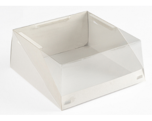 Коробка для торта 225*225*110мм белая с прозр крышкой (уп50) купить в Перми в Упакофф