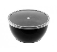 Банка полипропиленовая плошка 360мл H-55 D-112 черная с крышкой  (уп 480)