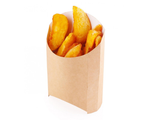 Упаковка для картофеля ФРИ Eco Fry M 50*105*110 (уп50/1200кор) крафт купить в Перми в Упакофф