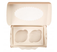 Контейнер бумажный д/капкейков ECO MUF 2 160*100*100 мм крафт с окном (уп25/кор200)