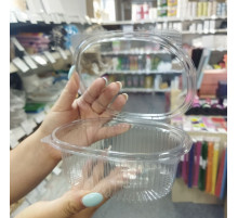 Контейнер-ракушка У-Ю КС Кр-500 158*129*55 ПЭТ для холодных блюд (уп700)