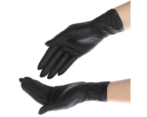Перчатки нитриловые неопудренные черный M (уп 100шт)  купить в Перми в Упакофф