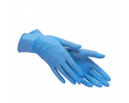 Перчатки нитриловые неопудренные голубой S (уп 100шт)  купить в Перми в Упакофф