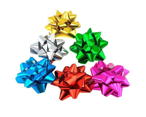 Бант-звезда 7,6см Метал Классика Ассорти (уп 6шт) ВЕСЕЛУХА купить в Перми в Упакофф