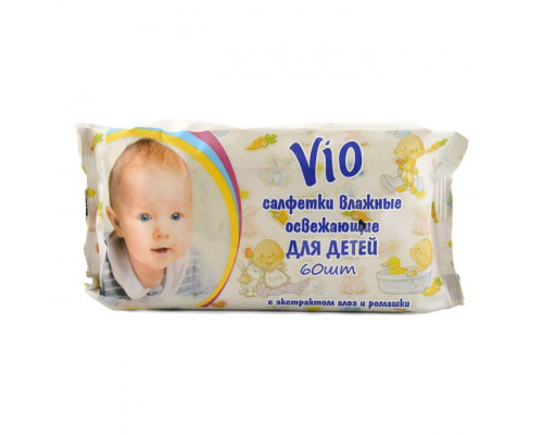 Салфетки влажные 60шт детские VIO купить в Перми в Упакофф Салфетки влажные 60шт детские VIO купить в Перми в Упакофф
