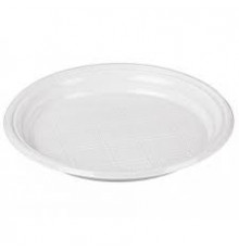 Тарелка пластиковая 205мм Полиэр белая 100шт (уп1800)