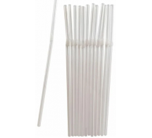Трубочки для коктейля с гофр прозрачные 250шт L-210мм D-5мм