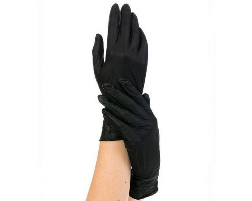 Перчатки нитриловые неопудренные черный ХS (уп 100шт) купить в Перми в Упакофф