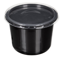 Контейнер Сп К-115 500мл черный d-115мм h-83мм с крышкой