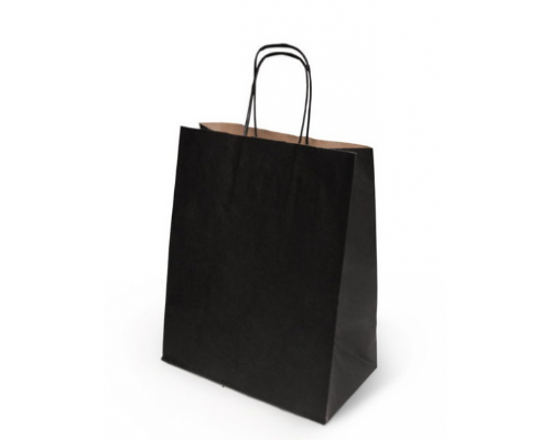 Пакет бумажный с круч. ручками 250*220*120 черный купить в Перми в Упакофф