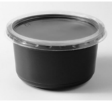 Контейнер Сп К-115 250мл черный d-115мм h-43мм с крышкой