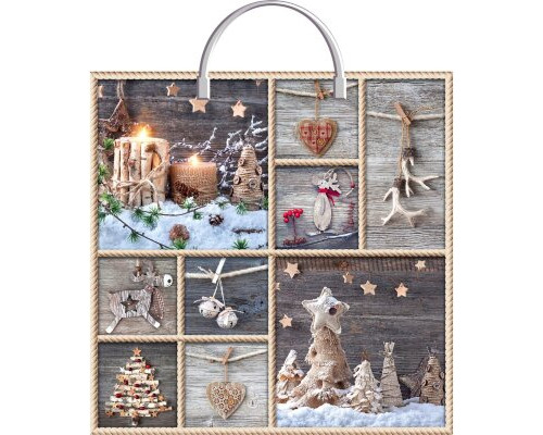 Пакет с пласт. ручкой 40*40*90мкм НОВЫЙ ГОД  (10/100) В АССОРТИМЕНТЕ купить в Перми в Упакофф