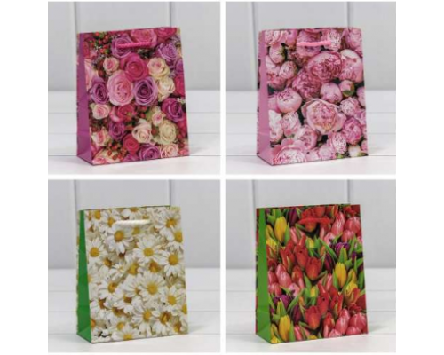 Пакет подарочный бумажный 18*23 рисунок микс цвет в ассортименте купить в Перми в Упакофф