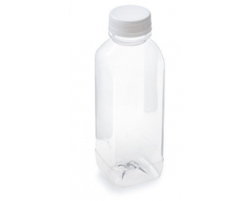 ПЭТ бутылка 0,25л прозр с квадр ребрами + КРЫШКА комплект купить в Перми в Упакофф