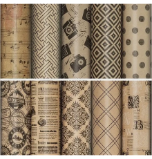 Бумага упаковочная 70*100см Золотая сказка Kraft Unlimited крафт ассорти