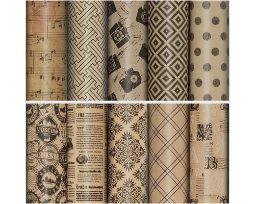 Бумага упаковочная 70*100см Золотая сказка Kraft Unlimited крафт ассорти купить в Перми в Упакофф