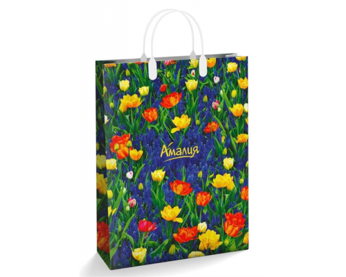 Пакет с пластиковой ручкой 32*42*10 150мкм мягкий пластик в ассортименте купить в Перми в Упакофф