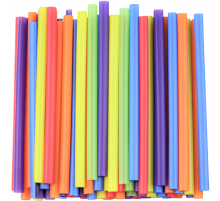 Трубочки для коктейля прямые цветные MIX 250шт L-210мм d-12