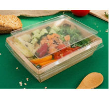 Контейнер ЭКО ONECLICK 800мл крафт + крышка ВЫСОКАЯ Н-20мм