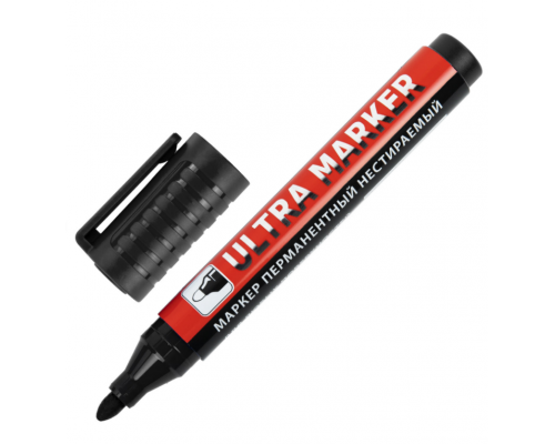 Маркер перманентный ULTRA MARKER ЧЕРНЫЙ 3,5мм с клипом BRAUBERG Маркер перманентный ULTRA MARKER ЧЕРНЫЙ 3,5мм с клипом BRAUBERG