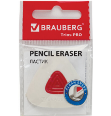 Ластик BRAUBERG Trios PRO 36х36х9мм треугольный