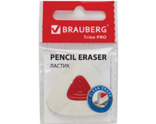 Ластик BRAUBERG Trios PRO 36х36х9мм треугольный Ластик BRAUBERG Trios PRO 36х36х9мм треугольный