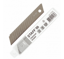 Лезвия для ножей 18 мм КОМПЛЕКТ 10шт толщина лезвия 0,38мм в пластиковом пенале STAFF Basic