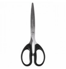 Ножницы BRAUBERG "Classic", 185 мм, чёрные, классической формы, 2-х сторонняя заточка