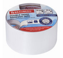 Скотч двухсторонний 50 мм х 10 м, БУМАЖНАЯ ОСНОВА, BRAUBERG, 229055