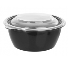 Контейнер BRO PACK 375мл d-144 h-47 ДНО+КРЫШКА круглый черный (уп50/кор300)