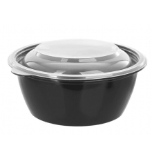Контейнер BRO PACK 375мл d-144 h-47 ДНО+КРЫШКА круглый черный (уп50/кор300)