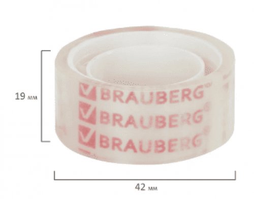 Скотч канцелярский 19х10м Brauberg (упак 12шт)