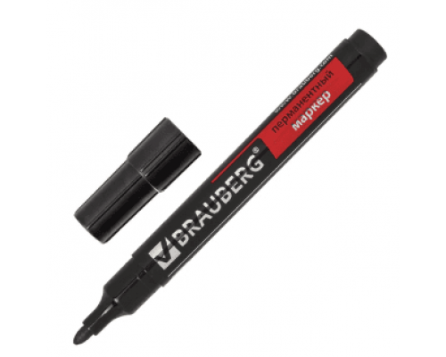 Маркер перманентный BRAUBERG Contract ЧЕРНЫЙ 3мм