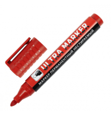 Маркер перманентный ULTRA MARKER КРАСНЫЙ 3,5мм с клипом BRAUBERG
