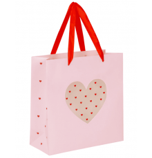 Пакет подарочный 20*20*8 With LOVE с прозрачным окном