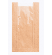 Пакет бумажный 250*140*60 с окном 80 крафт (100/1500)