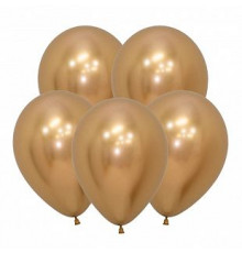 Шар латексный ЗЕРКАЛЬНЫЙ 12"/30см золото хром SEMPERTEX (уп 50шт)