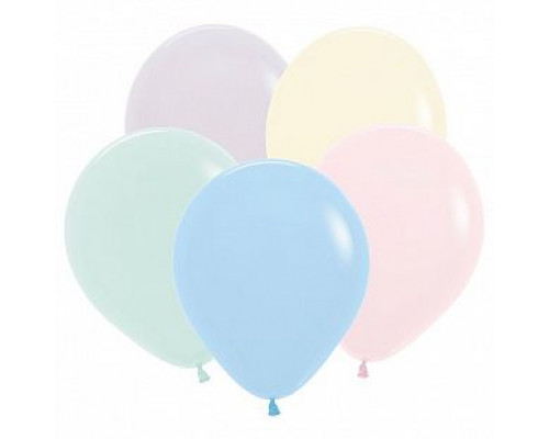Шар латексный 12"/30см Макаронс ассорти ВЕСЕЛУХА (уп 100шт)