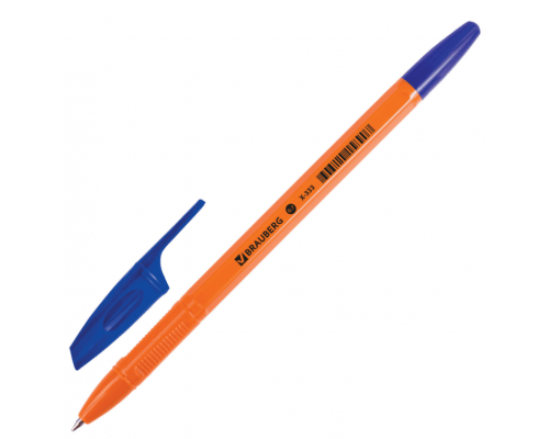Ручка шариковая BRAUBERG X-333 Orange СИНЯЯ узел 0,7мм линия 0,35мм