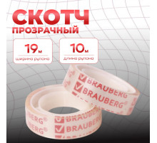 Скотч канцелярский 19х10м Brauberg (упак 12шт)
