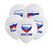Шар латексный 12"/30см Россия флаг Ассорти Пастель (уп 50)