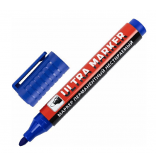 Маркер перманентный ULTRA MARKER СИНИЙ 3,5мм с клипом BRAUBERG