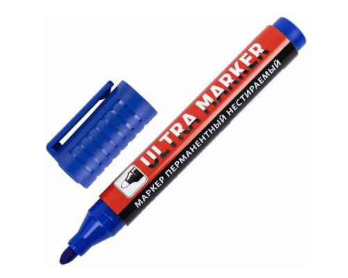 Маркер перманентный ULTRA MARKER СИНИЙ 3,5мм с клипом BRAUBERG